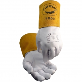 1600 - Goat Grain Unlined 4in Cuff TIG Welding Gloves Caiman