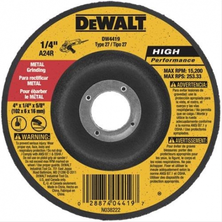 Dewalt High performance 4 inch grinding disc (DW4419)