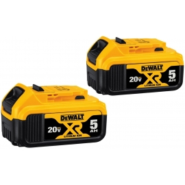 DEWALT 20V MAX* XR 20V Battery, 5.0-Ah, 2-Pack (DCB205-2)