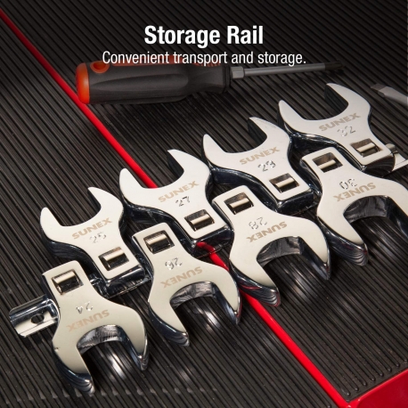 Sunex Tools 9730A 8-Piece 1/2" Drive Jumbo Metric Crowfoot Wrench Set – Chrome Vanadium (CRV)