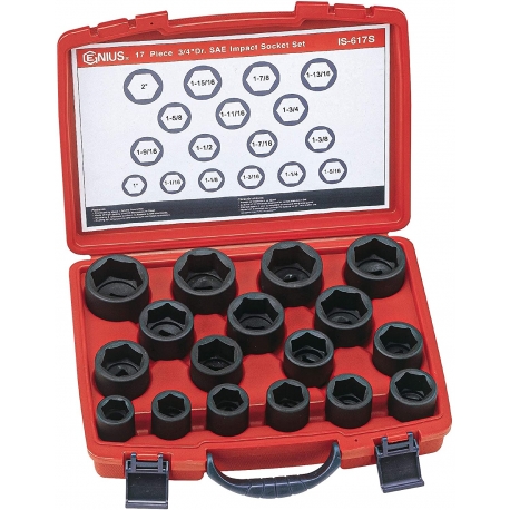 Genius 17pc 3/4'' drive impact socket set (IS-617S) Genius 17pc 3/4'' drive impact socket set (IS-617S)