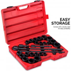 27PC SOCKET SET 3/4 INCH drive SAE AND MM (02499A)