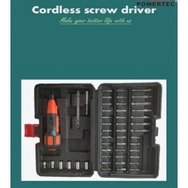 Cordless screwdriver with accessories PTES-02