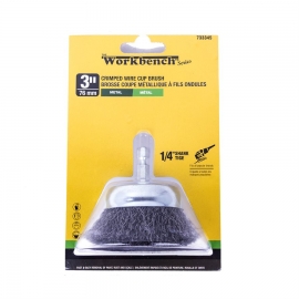 Crimped Wire Brush 3'' x 1/4'' hex (733345)