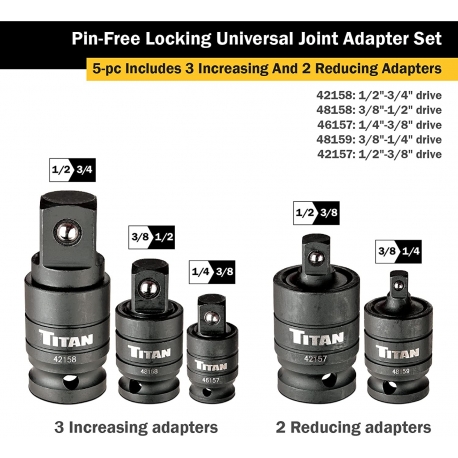 5 piece Adapter / joint kit TITAN impact (16150-T)