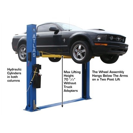 Atlas Bp8000 2 Post Bottom Plate Car Lift 8 000lbs Capacity